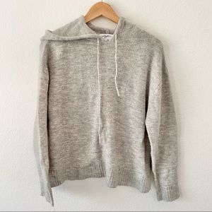Carly Jean LA Gray Knit Hooded Sweater Sz S